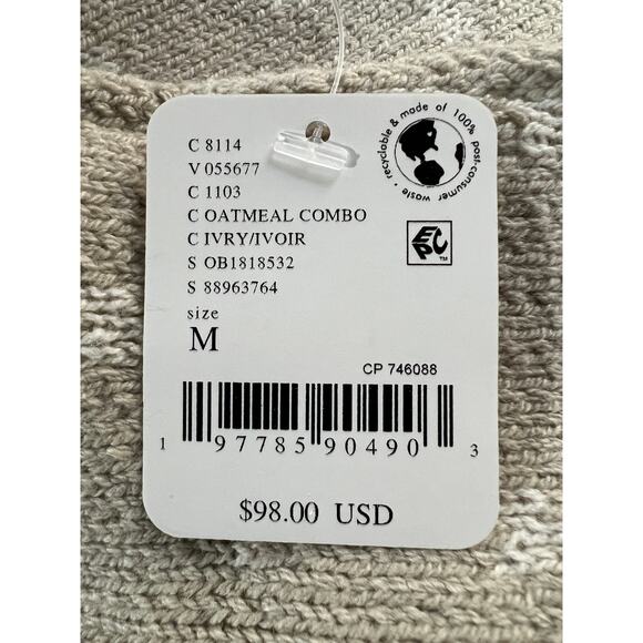 FREE PEOPLE WMNS MEDIUM PATTERN EASY STREET CROP PULLOVER SWEATER OATMEAL IVORY - Picture 11 of 14